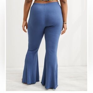 aerie kick it ribbed high waisted super flare pant